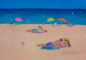 Esos días de ocio en la playa de verano Impresionismo infantil Pinturas al óleo